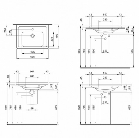 Раковина Bocchi Taormina Pro 1007-001-0126 66 см