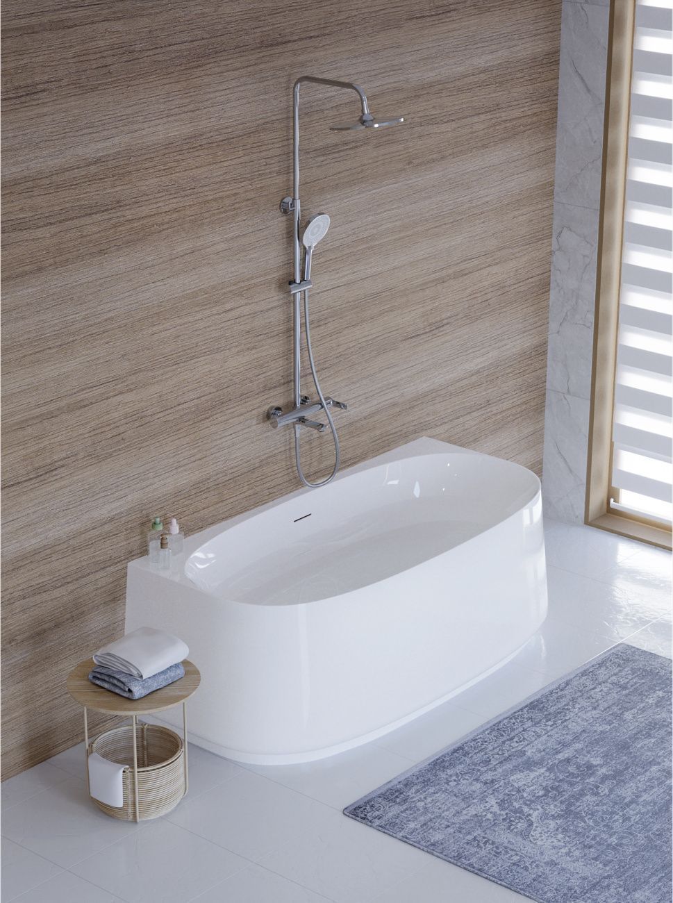 Акриловая ванна Cezares Lux CZR-LUX-WALL-170-80-58 170x80 см белый глянцевый