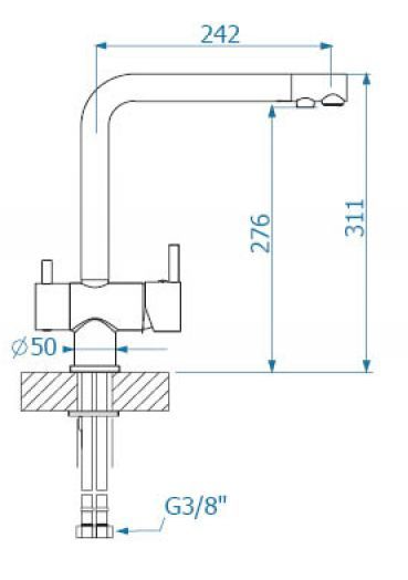 Смеситель для кухни Alveus Aquila 1139808 под фильтр, матовый черный