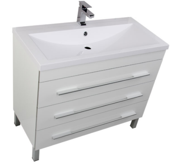 Тумба с раковиной Aquanet Верона 100 см напольная с ящиками