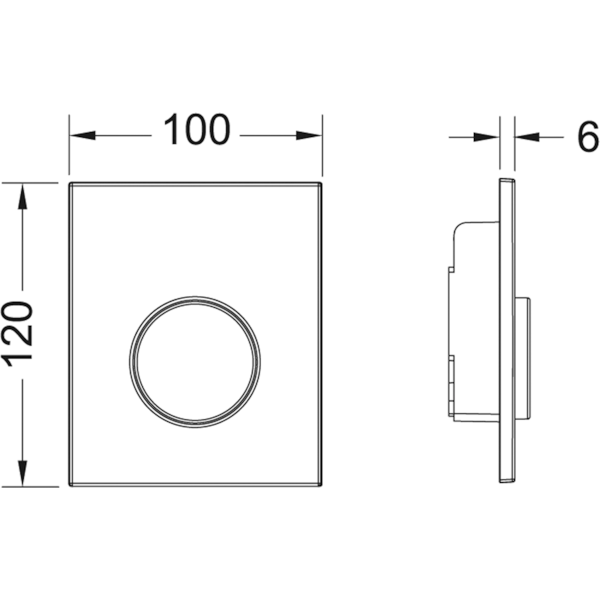 Кнопка смыва для писсуара TECE Loop 9242627 пластик, белый/хром глянцевый