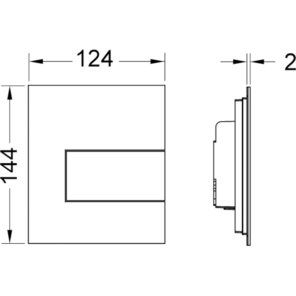 Кнопка смыва для писсуара TECE Square 9242810 металл, нержавеющая сталь