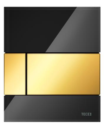 Кнопка смыва для писсуара TECE Square 9242808 стекло, черный/позолоченный