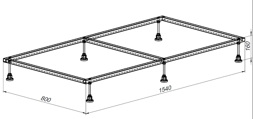 Каркас для поддона Allen Brau 8.00008 160x90
