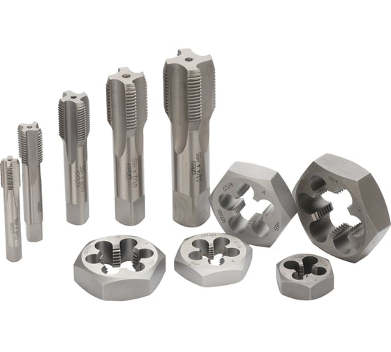 Резьбонарезной набор Bucovice Tools OS-1 HSS, 10 предметов, трубная резьба 340220