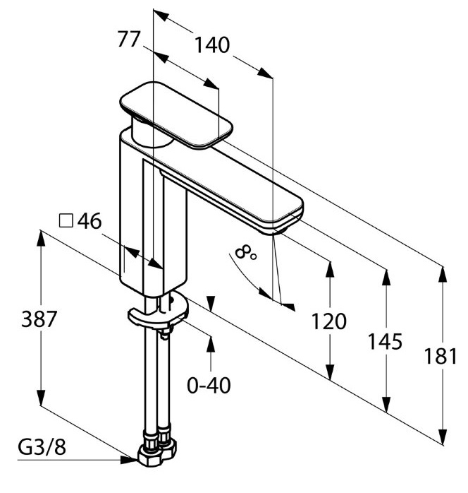 Смеситель для раковины Kludi E2 L 492970575