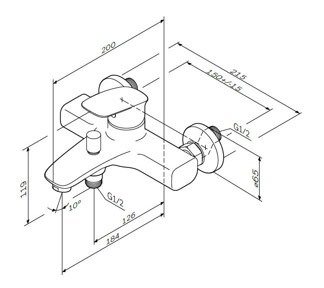 Смеситель для ванны Am.Pm Spirit V2.1 F71A10000