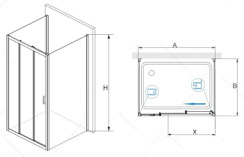 Душевой уголок RGW Passage PA-73 150x90, прозрачное