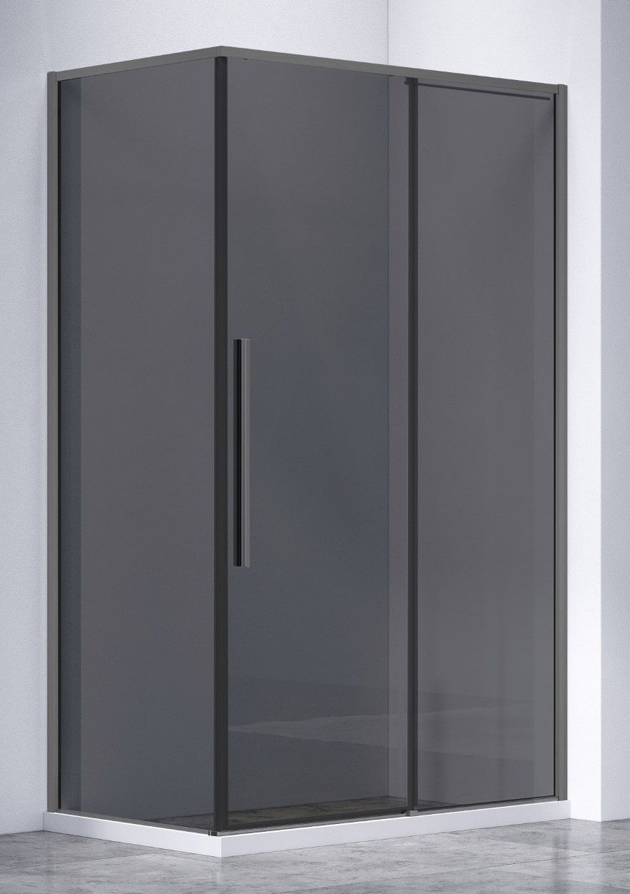 Душевой уголок Vincea Слим-Н (Slim-N) VSR-4SN9014CGGM 140x90 вороненая сталь, стекло тонированное