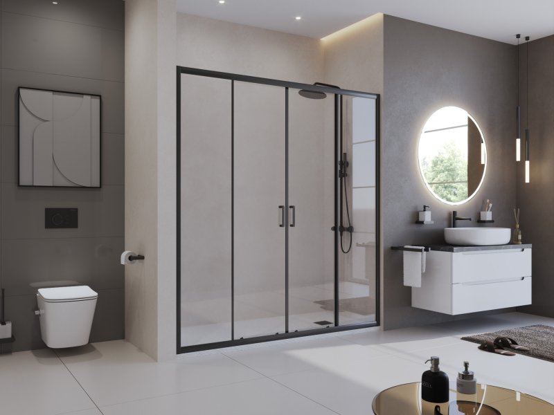 Поддон для душа BelBagno TRAY-MR-UNO-AH-160/80-35-W-NO 160x80 белый, накладка черный