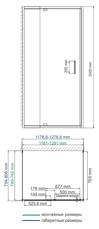 Душевой уголок WasserKRAFT Berkel 48P25 120x80 п-образный