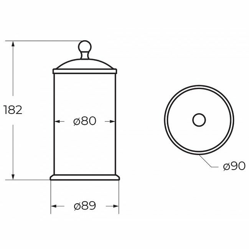 Контейнер для ватных дисков Cezares APHRODITE-PC-03/24-M золото