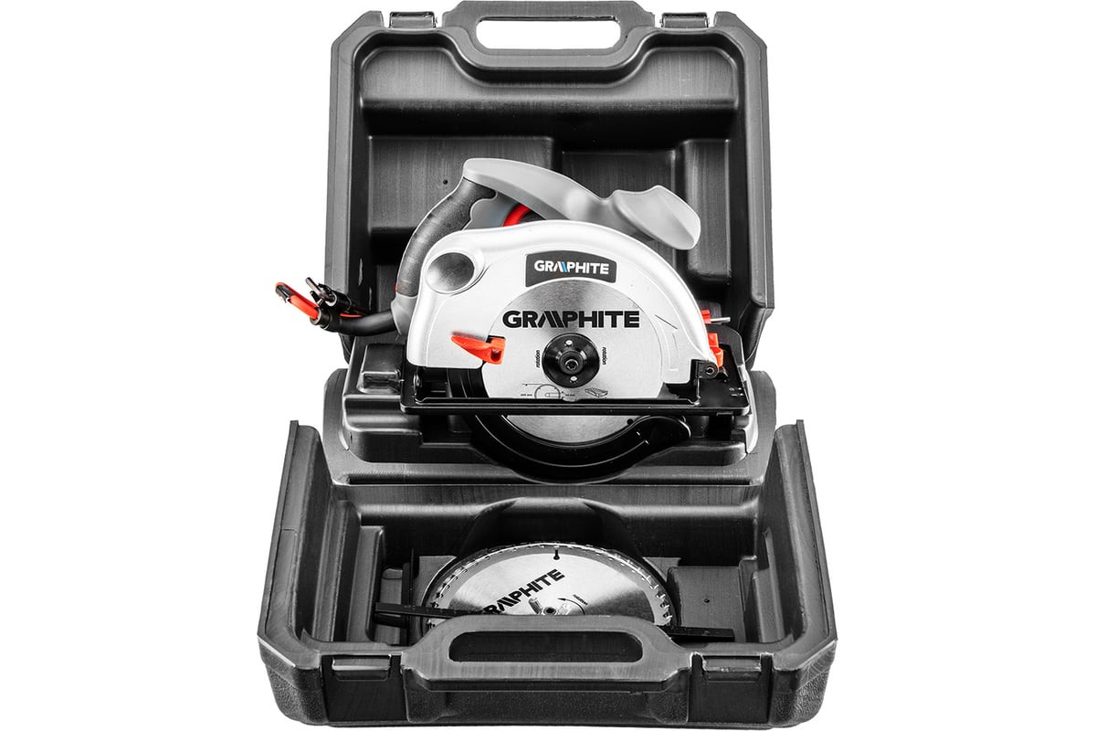 Дисковая пила Graphite 185 мм, 1200Вт, доп диск, кейс 58G488