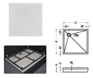 Поддон для душа Kolpa-San Duro 90x90