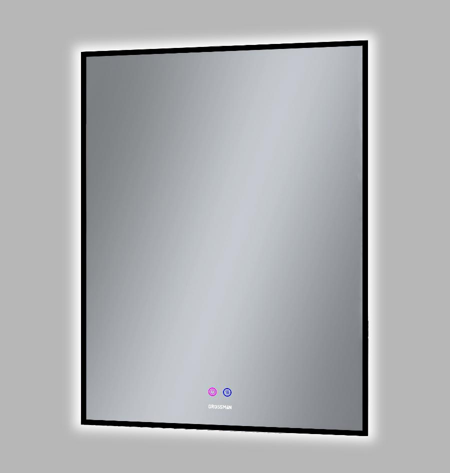 Зеркало Grossman Pragma-норма 60x80 см с подсветкой и подогревом, черный 1860802