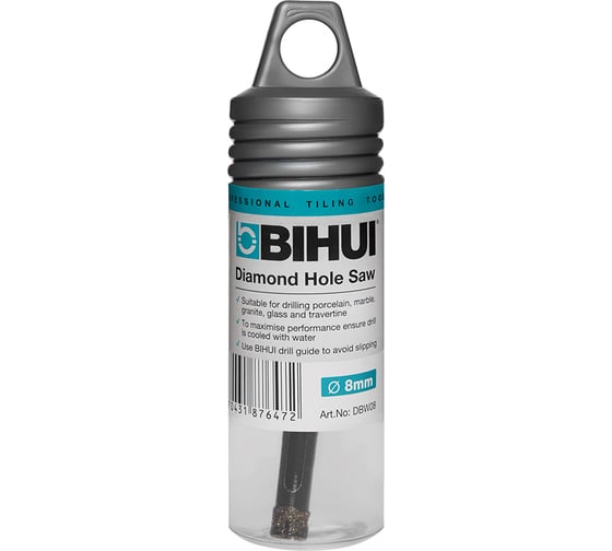 Коронка алмазная для плитки и камня 8 мм BIHUI DBW08
