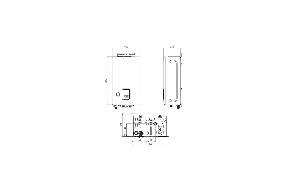 Настенный электрокотел Navien EQB-08HW 8 квт, одноконтурный НС-1205543