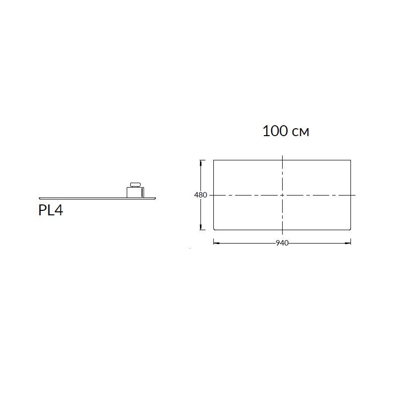 Полка Kerama Marazzi Plaza Next 100 см, фондамента серый PL4.DL500920R\100