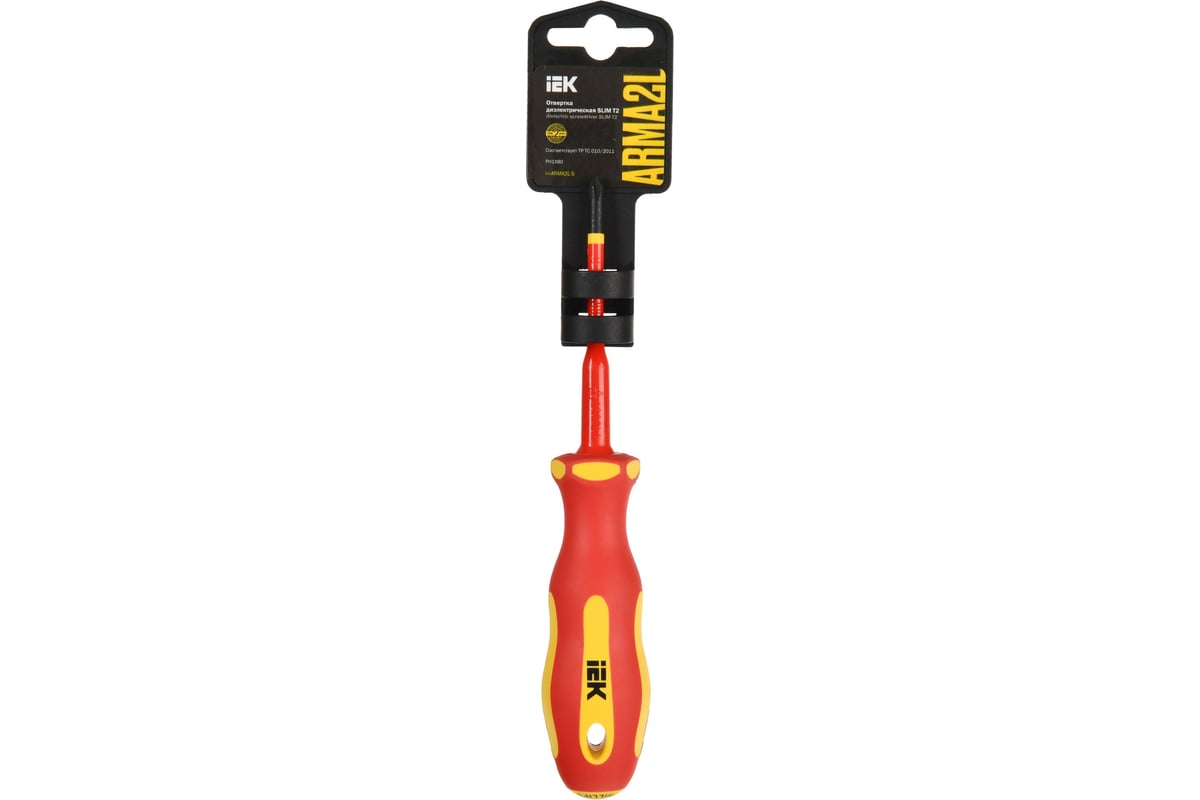 Отвертка IEK Arma2l 5 диэлектрическая slim ph1x80 т2 A2L5-SC31-T2-PH-10-080