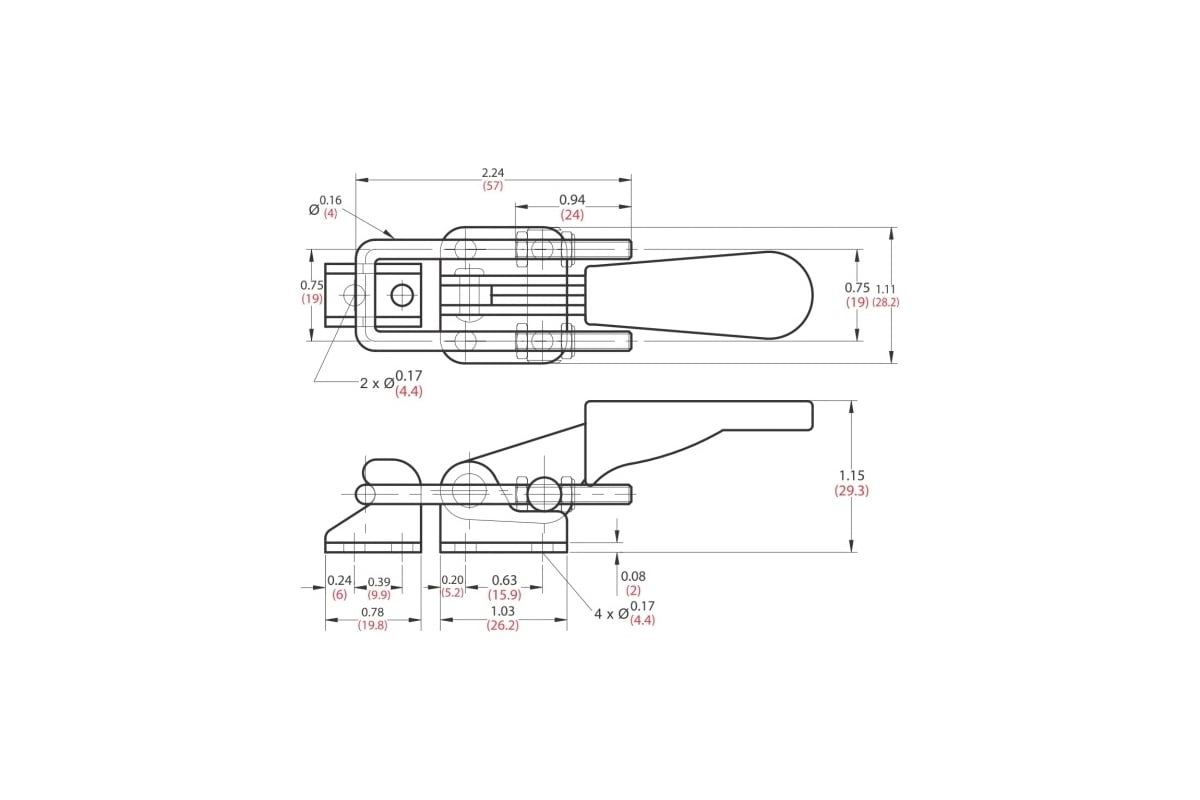 Защелкивающийся зажим, усилие 163 кг WOODWORK GH-40323