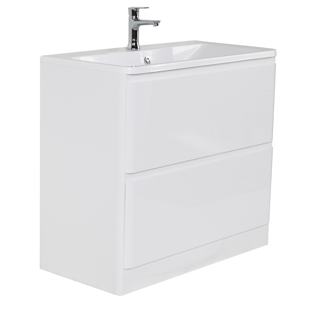 Тумба с раковиной BelBagno Albano 100 см напольная, Bianco Lucido