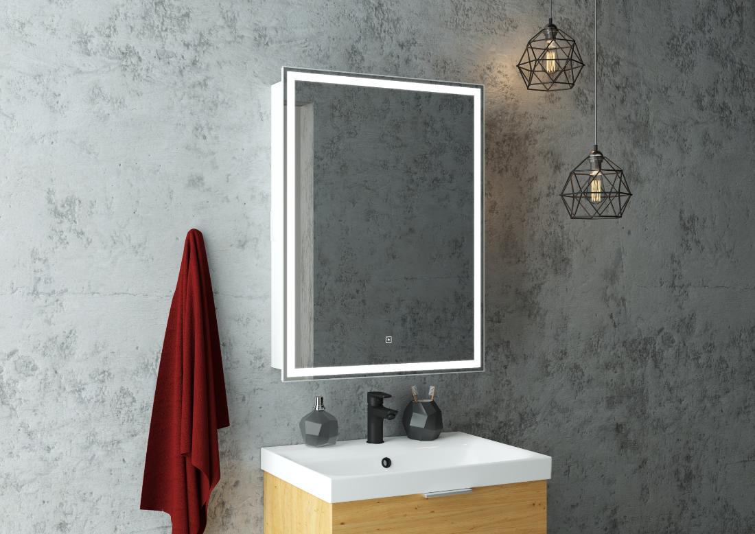 Зеркальный шкаф Континент Allure LED 60x80 с подсветкой, правый МВК005
