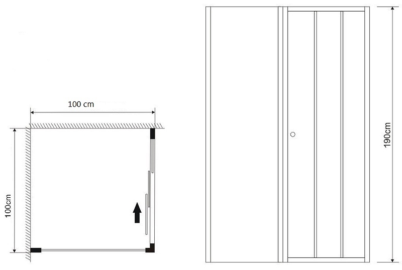 Душевой уголок Grossman Falcon GR-D100-P100Fa 100x100 прозрачный, хром