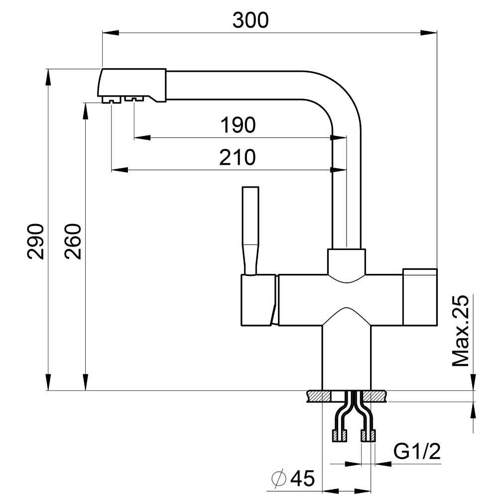 Смеситель для кухни Point PN3104BG светло-бежевый