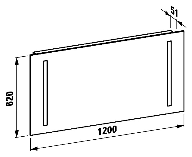 Зеркало Laufen Case 120 см с вертикальной подсветкой, сенс. выключатель