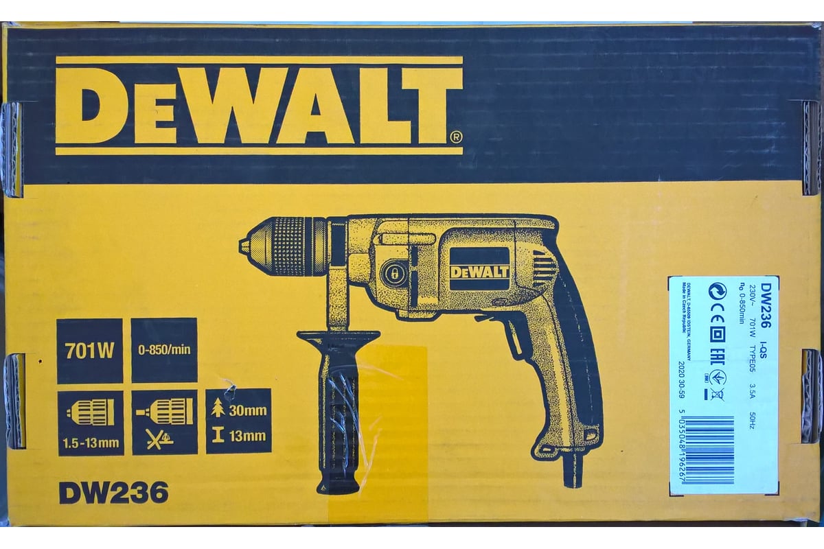 Безударная дрель DeWalt DW 236 I