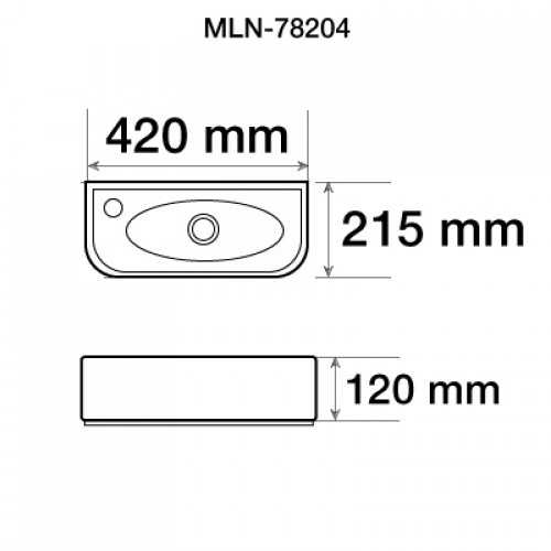 Раковина Melana MLN-78204R 42 см