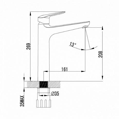 Смеситель для раковины Iddis Torr TORSB01i01