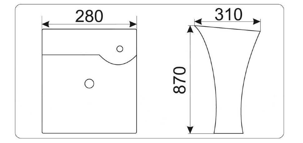 Раковина Gid M9012 28 см