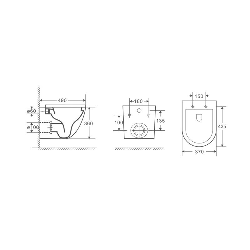 Подвесной унитаз Azario Grado AZ-0046 безободковый, с микролифтом