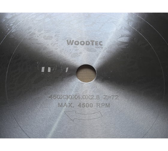 Пила дисковая 450х4/2.8x30 мм, Z72 WZ Woodtec ИН 299136