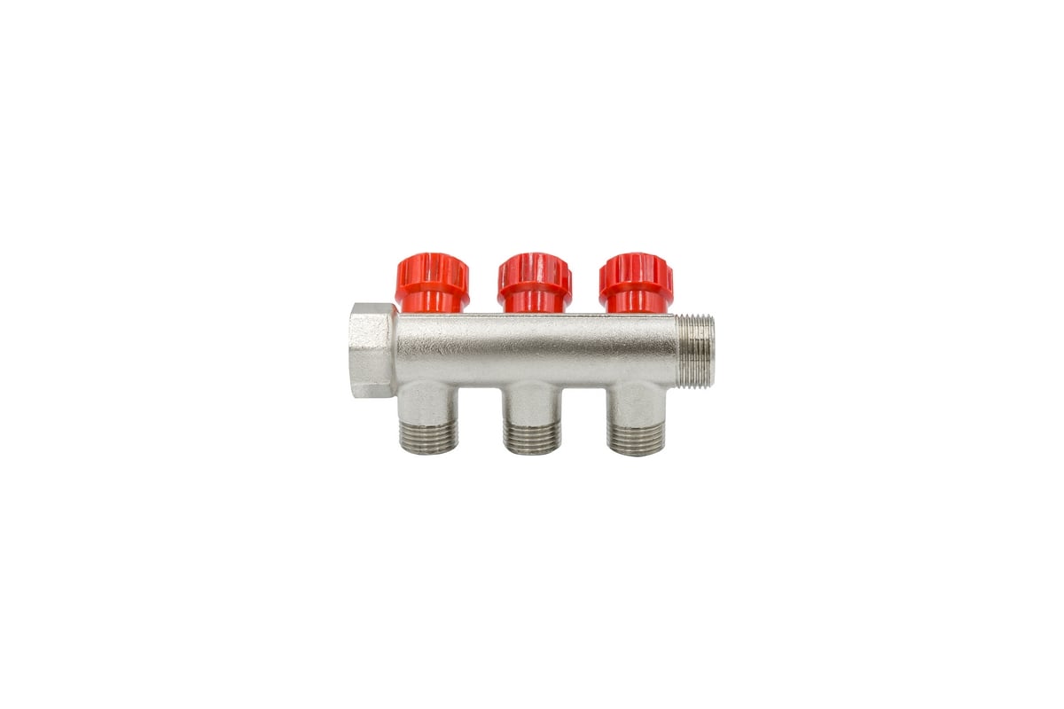 Коллектор VRT 3/4"x1/2", с регулировочными вентилями, 3 выхода 524077
