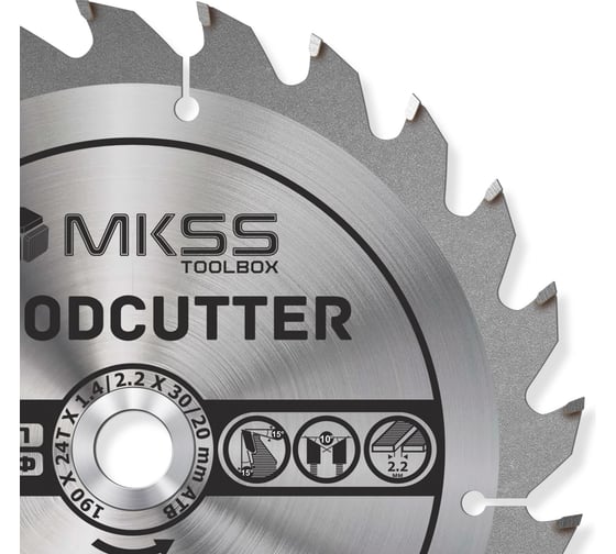 Диск пильный по дереву MKSS Toolbox Woodcutter WC1900 190x24Тх30/20 мм WC19002430