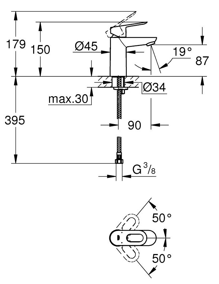 Смеситель для раковины Grohe BauLoop 23337000