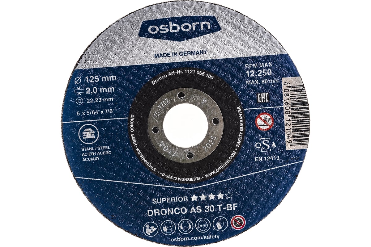 Диск отрезной по металлу Special AS30T (125x2x22.23 мм) DRONCO 1121055100