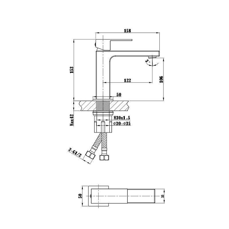 Смеситель для раковины Vincea Куб (Cube) VBF-1C01BC брашированная медь