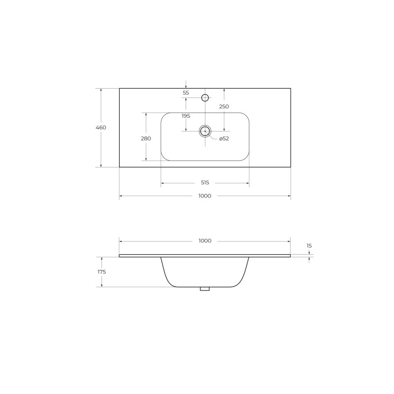 Раковина Cezares 100 см CZR-NAT-100-LVB