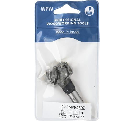 Сверло чашечное правое (25х57.5 мм; хвостовик 10 мм присадка) WPW MPK2507