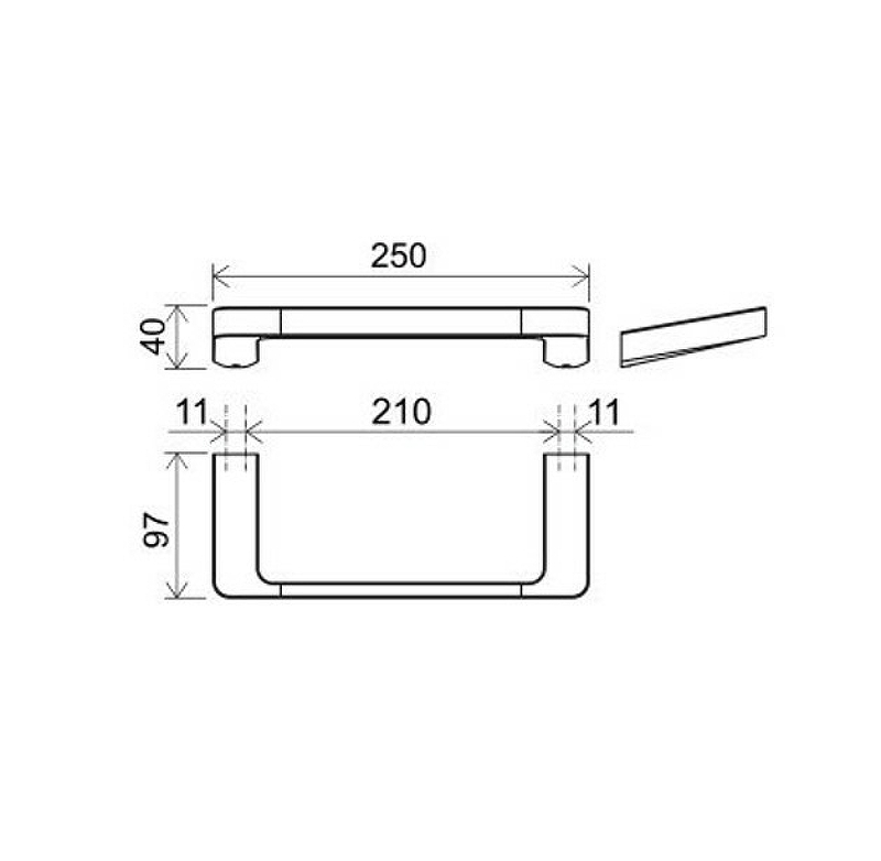 Полотенцедержатель Ravak 10° X07P560 25 см черный матовый