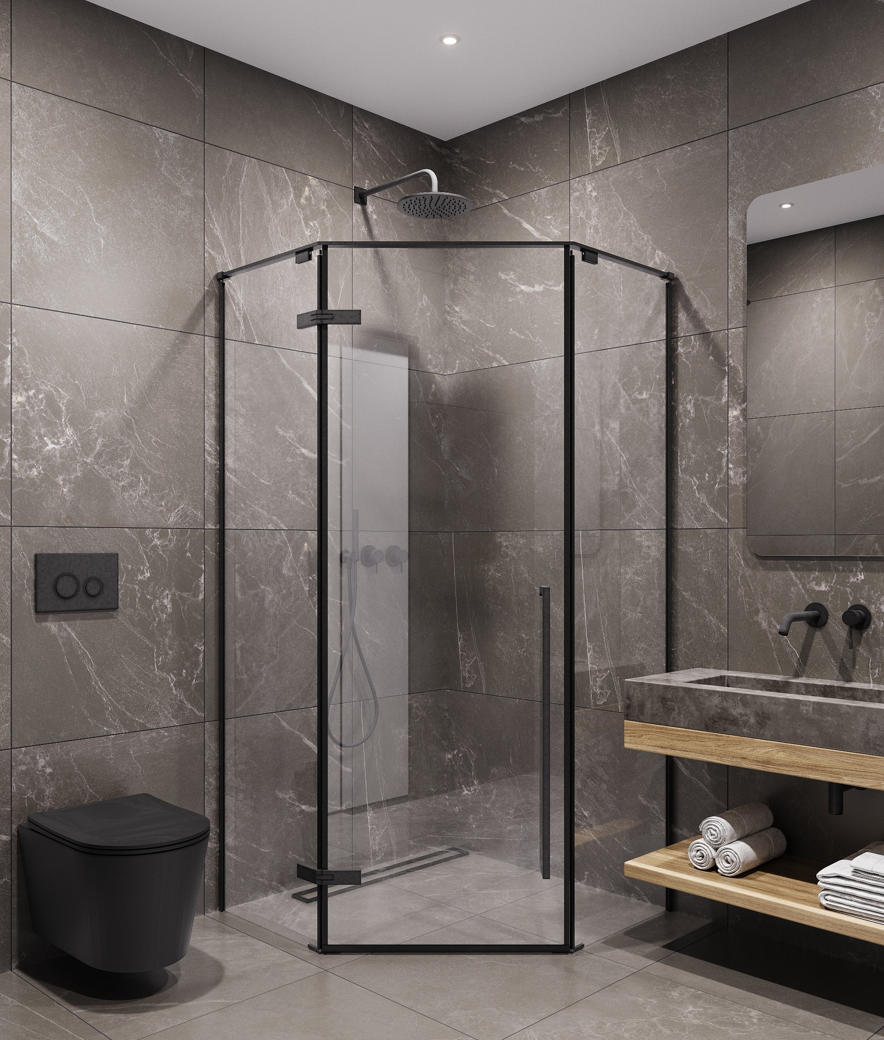 Душевой уголок Timo TTSSP-100/03C-8 100x100 прозрачный, черный