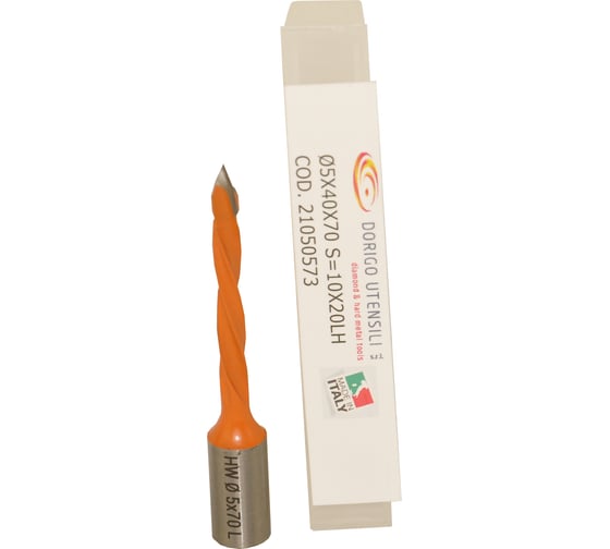 Сверло для сквозных отверстий DORIGO HW Ø5x40x70 S=Ø10x20 Z=2 LH 21050573