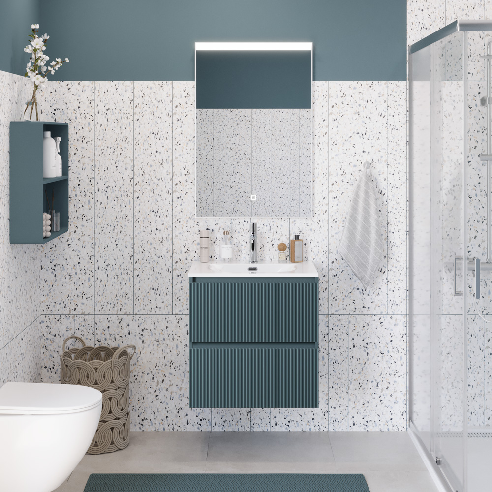 Мебель для ванной BelBagno Uno-Mini 50 см Голубой матовый