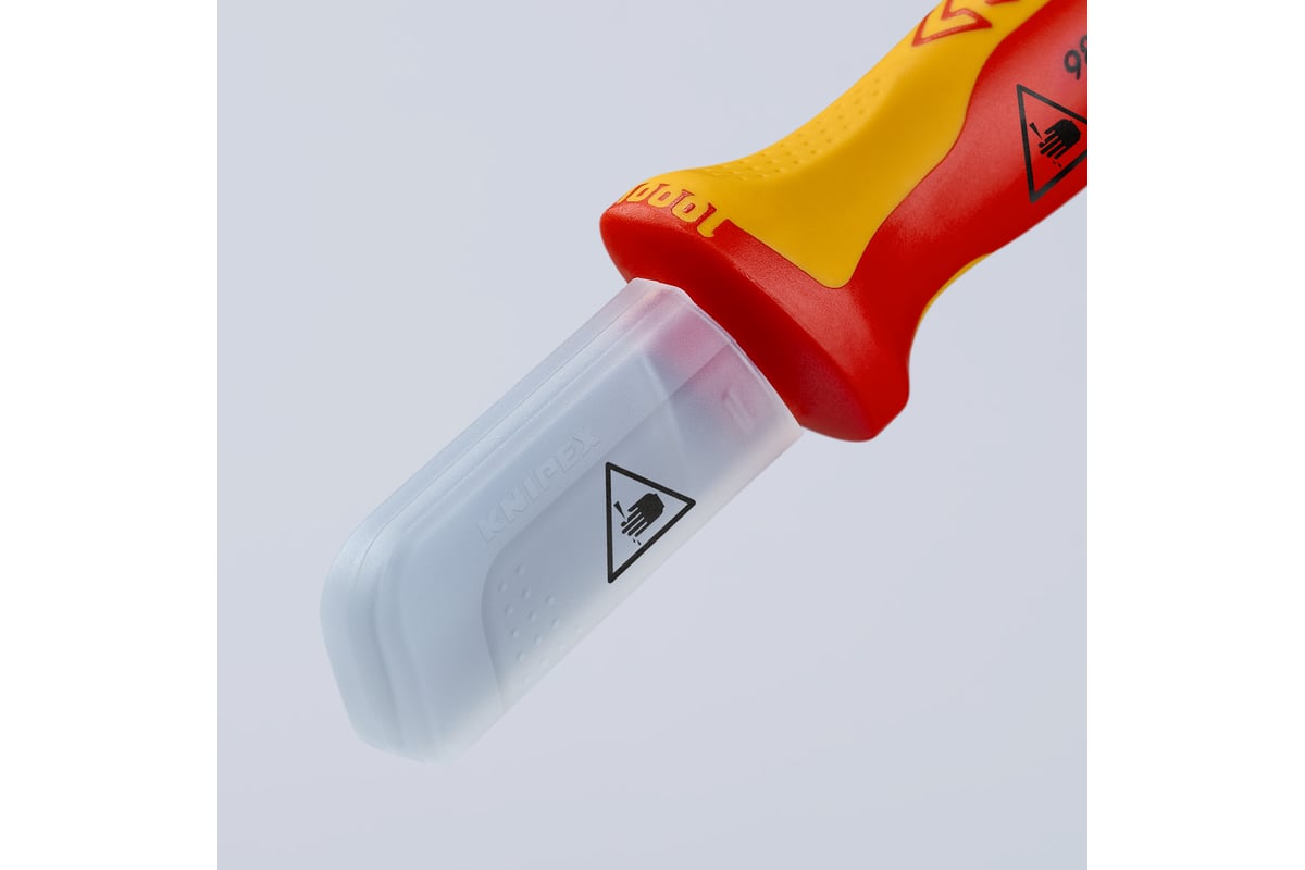 Нож для кабеля Knipex VDE, 190 мм, диэлектрический, 2К ручка, KN-9852SB