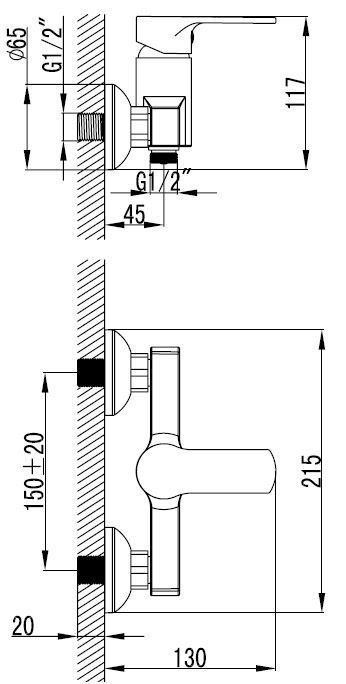 Смеситель для душа Lemark Plus Grace LM1503C