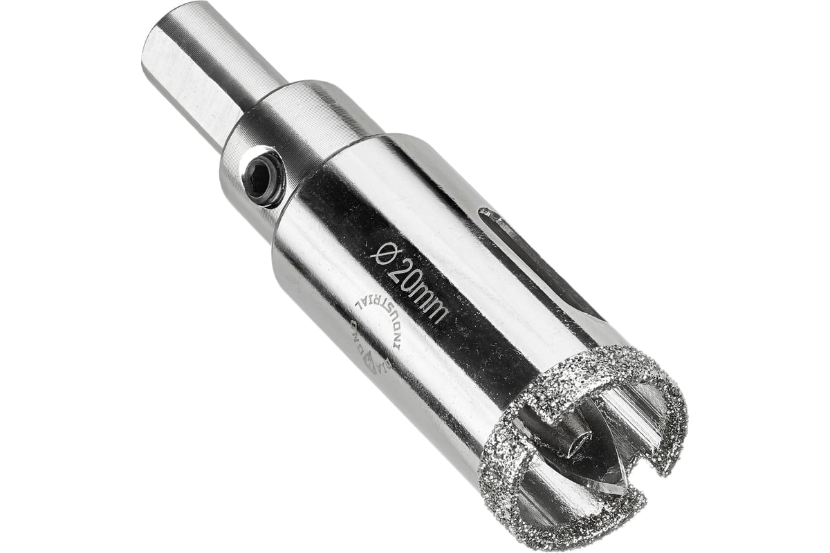 Коронка алмазная по керамограниту и керамике с центрирующим сверлом 20 мм Diamond Industrial DIDCSC020