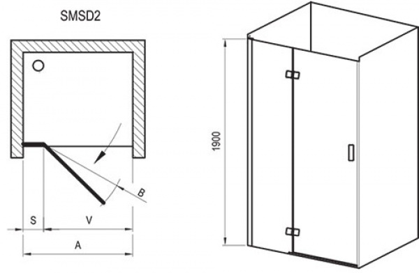 Душевая дверь Ravak Smartline SMSD2-100 B-L